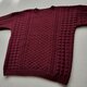 ボルドー色　手編みガンジーセーターの画像