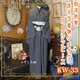 和洋折衷 レトロ 古着 洗える 着物 化繊 和 モダン ハンドメイド リメイク ワンピース ロング ドレス 帯ベルト KW-33の画像