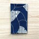 天然藍の型染め手拭い　花タイルの画像