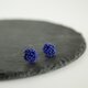 タティングレース×ビーズ　tubutubuフラワーピアス　ブルーの画像