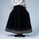 【soco】鮮やかに揺れる スカラップレース ウール スカート / 黒色 s007g-bck2の画像