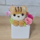 もこペット【茶猫】 プリザーブドフラワー  毛糸 猫 花 ペット お供え 誕生日 プレゼントの画像