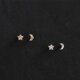 非対称 星と月のプチスタッドピアス　イヤリング 2色 1ペアの画像