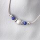 Petite Short Necklace（淡水パール×ラピスラズリ）の画像
