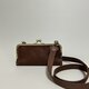 姫路レザー2wayがま口長財布◆焦げ茶　携帯も入るsize 　スマホショルダー　スマホケース　カード入れ　送料無料の画像