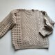 茶系ベージュ　手編みガンジーセーターの画像