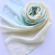 さらウール＊WOOLSILK＊浅葱色×丁子色＊手染ウールシルクストールの画像