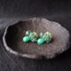【天然石刺繍／ピアス】 Chrysoprase × Green Garnet × Serpentine × Aventurineの画像