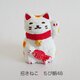 <割引き>木彫り　招きねこ　ちび48　 左手鯛