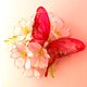 蝶と桜（クリップ付きコサージュ）の画像