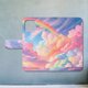 パステルカラーの美しい空と虹色に光る雲の手帳型スマホケース iPhone Android各機種対応 ハイクオリティタイプの画像