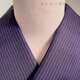 正絹の半衿 黒×紫の縞模様の画像