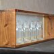 0310 日本産ひのきとレトロガラスのディスプレイシェルフ/木製パーテーション(ロング)の画像