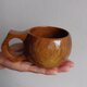 金色桑の一木彫りコーヒーカップの画像