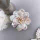 花びら淡水真珠のブローチ・ホワイトピオニーの画像