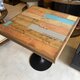 在庫あり　即納　Hotaru テーブル　机　リビング　アイアン　カフェ　アップサイクル　ステンシル　天然木　無垢材の画像