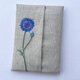 矢車菊の刺繍ポケットティッシュケースの画像