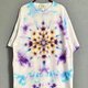 タイダイ染め Tシャツ　XLサイズ　曼荼羅　ルー×パープル　ムラ染め　Hippies Dye HD21-42の画像