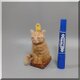 羊毛フェルト　猫　籠入り 茶トラ猫さん と ヒヨコさん　チャトラ　ねこ　ネコ　猫フィギュアの画像