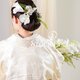 胡蝶蘭とカラーリリィのヘッドドレス/ヘアアクセサリー＊ウェディング 結婚式 白無垢 和装 成人式 卒業式 髪飾り 袴 前撮りの画像