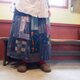 着物リメイク☆シックな紬で可愛くパッチ！ディリーに着たいパッチスカート80cm丈の画像