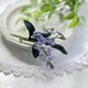 布花　ちっちゃな青い花が可愛らしい、ワスレナグサのブローチ。母の日のプレゼントに。の画像