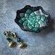 ペルシャのエナメル皿（ミーナーカーリー）飾り皿　アクセサリートレイ　香皿　Φ11ｃｍ【010-033】の画像