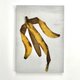 レザーのコラージュアート（バナナの皮） A4サイズ 木製パネル 原画の画像