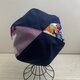 TOPI 着物リメイクベレー帽（紺×花）の画像