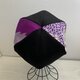 TOPI 着物リメイクベレー帽（黒×紫）の画像