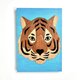 レザーのコラージュアート（トラ）タイガー A4サイズ 木製パネル 原画の画像