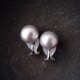 【SV】Baroque Pearl Earrings/Gray・グレーバロックパール イヤリング