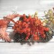 つまみ細工成人式・婚礼用髪飾り「糸菊と紅鶴」の画像