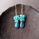 【K14gf】Peacock Blue Kyanite × Magnesite Turquoise Earrings／ピアスの画像