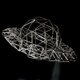 ヒンメリ「土星」モビール　野外使用可なアルミ製 宇宙 幾何学オブジェ　シルバー　クリスマスオーナメントの画像