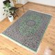 ペルシャ絨毯　カシャーン産 ライトグリーン エメラルドグリーン 若草色 214×140cmの画像