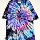 タイダイ染め Tシャツ　XLサイズ　カラフル×ブラック　スパイラル　 Hippies Dye HD21-56の画像