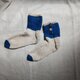 綿の靴下（藍染手紡ぎ糸とオーガニックコットン）の画像
