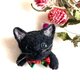黒猫のブローチ&バッグチャームの画像