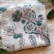 インド綿ブロックプリント バンダナ～若草色　花柄の画像