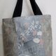 ７７４７　色大島紬の着物で作った手提げ袋　の画像