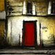 風景画 絵画 パリ インテリアアート「赤い扉のある裏通り」の画像