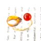 【私だけのリング B】一点物 天然石 ターコイズ フリーサイズ リング 指輪 フォークリング ギフト オレンジの画像