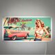 アメ車 ピンナップガール 海 ビーチ キャデラック ガレージ アメリカンレトロ 壁掛け 照明 看板 置物 雑貨 ライトBOXの画像