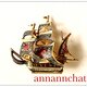 【スペイン製　ビンテージ　帆船　大航海時代　のブローチ】父の日　歴史の画像