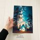 A4 ポスター ひとり キャンプ アウトドア 自然 夜空のイラスト アートの画像