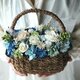 Flower basket orange carnation -blue-の画像