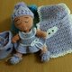 編みぐるみ　編み人形　 ゆりかごの赤ちゃん 着せ替え人形の画像