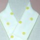 51 黄色に丸のドット・チュールレース絹交織半襟の画像