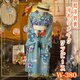 和洋折衷 浴衣 リメイク ワンピース ドレス 夏帯サッシュベルト ポップなかわいいお花柄 W-380の画像